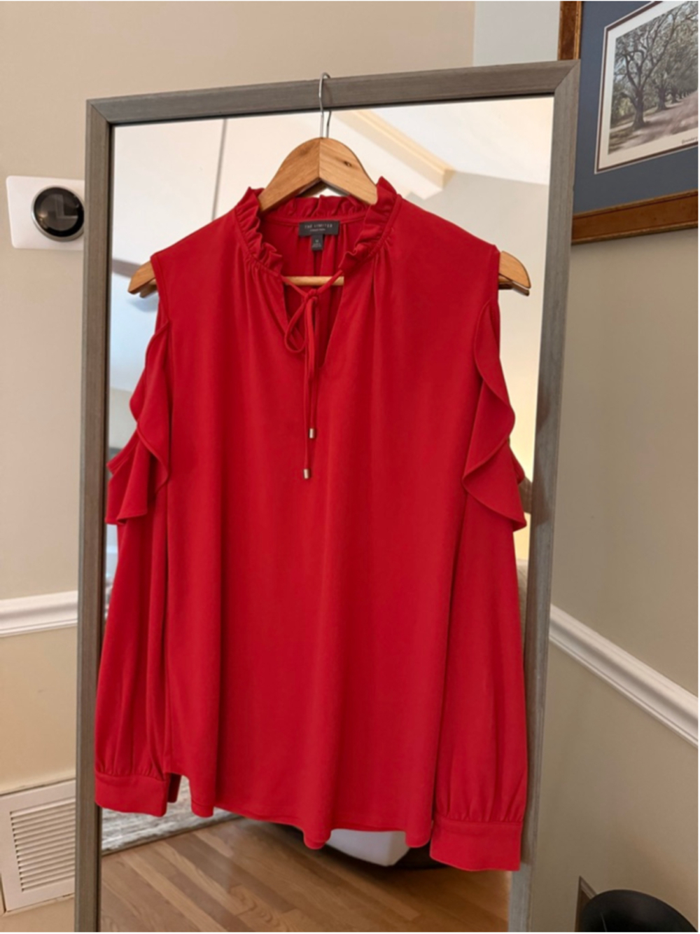 Women's The Limited Red Cold Shoulder Blouse M